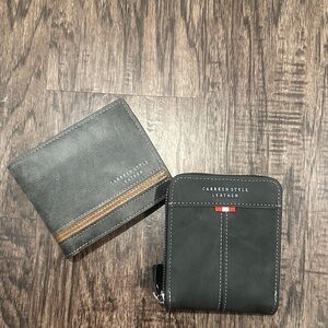 Carrken Style Leather Zip Wallet and Card Holder Set